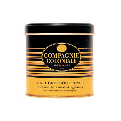 Thé noir Earl Grey Gout Russe en Boite Métal Luxe Compagnie Coloniale