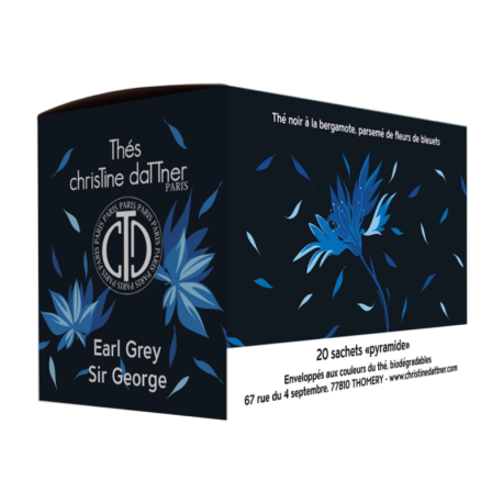 Thé noir Earl Grey Sir George en sachet pyramide - ChrisTine DaTTner Paris